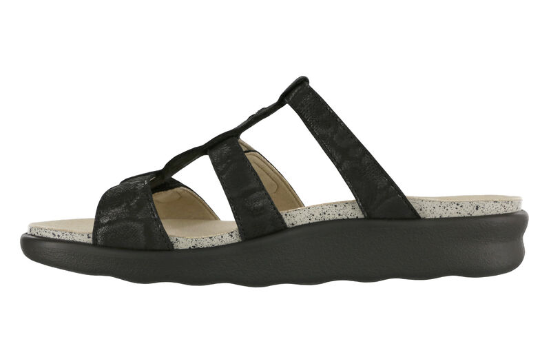 Naples  Slide Sandal, Nero Snake, large
