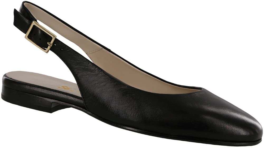 black slingback flat shoes