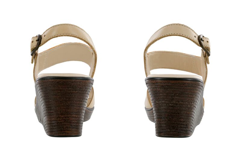 Heather Quarter Strap Wedge Sandal - Cappuccino - Orange, , large