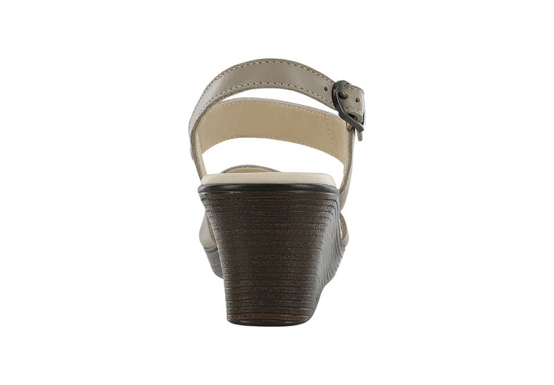 Heather Quarter Strap Wedge Sandal - Taupe Multisnake, , large