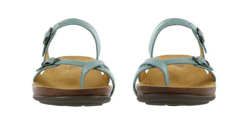 Shelly Toe Loop Slide Sandal, Turquoise, large