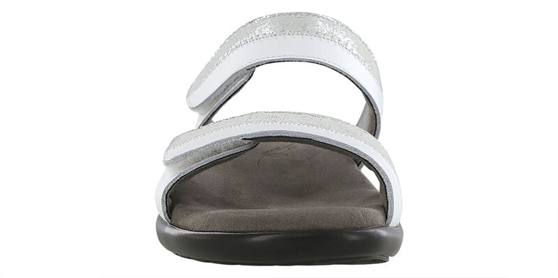 Nudu Slide White-Silver Right Front View