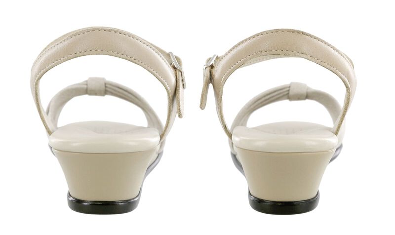 Strippy Quarter Strap Wedge Sandal - Linen/Web, , large