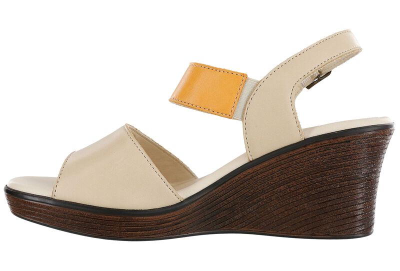 Heather Quarter Strap Wedge Sandal - Cappuccino - Orange, , large
