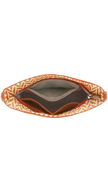 Giselle Crossbody Handbag, Orange / Chevron, large