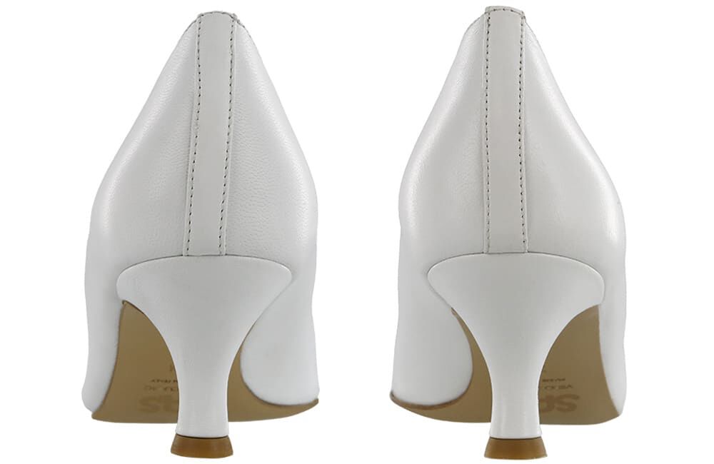 White kitten heel top court shoes