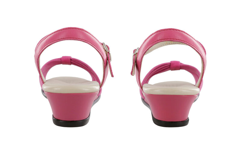 Strippy Quarter Strap Wedge Sandal - Pink/Web, , large