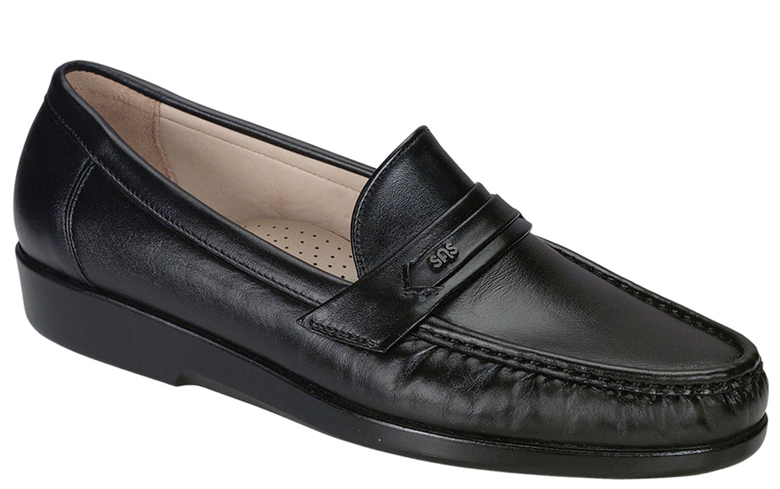 black slip on loafer