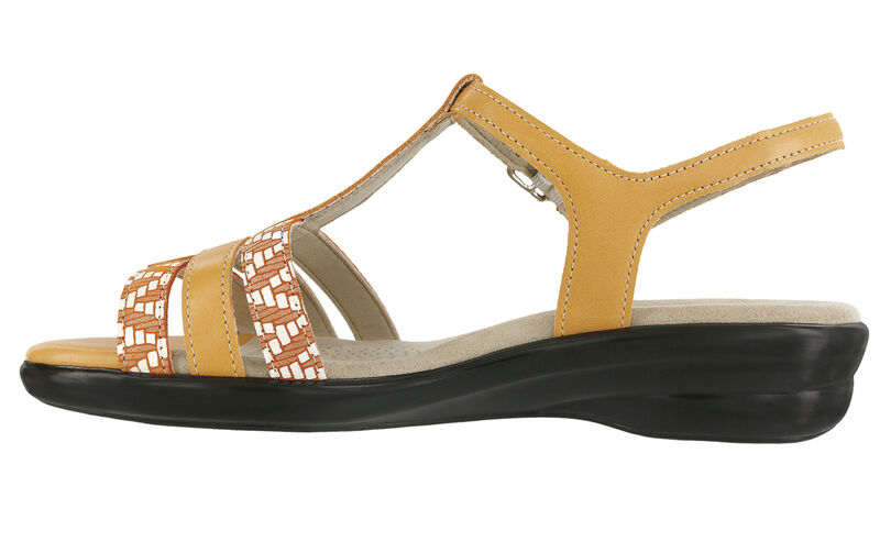 Capri T-Strap Sandal - Orange Chevron, , large