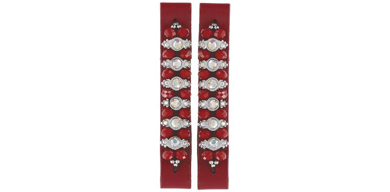 Bling Daphne Red-Crimson Silver Front View