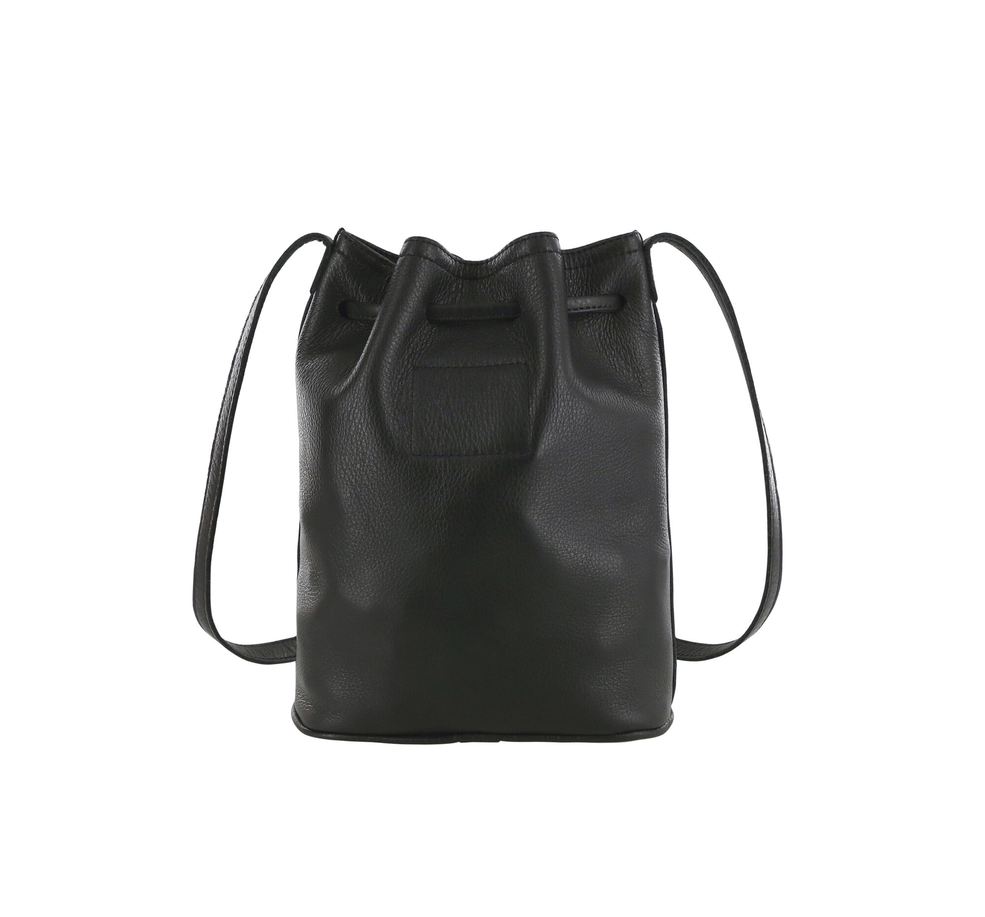 Black drawstring bucket bag discount