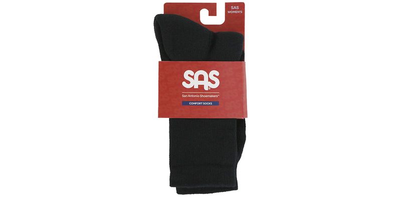 Women&#39;s Crew Walker Medium Black Socks Front View