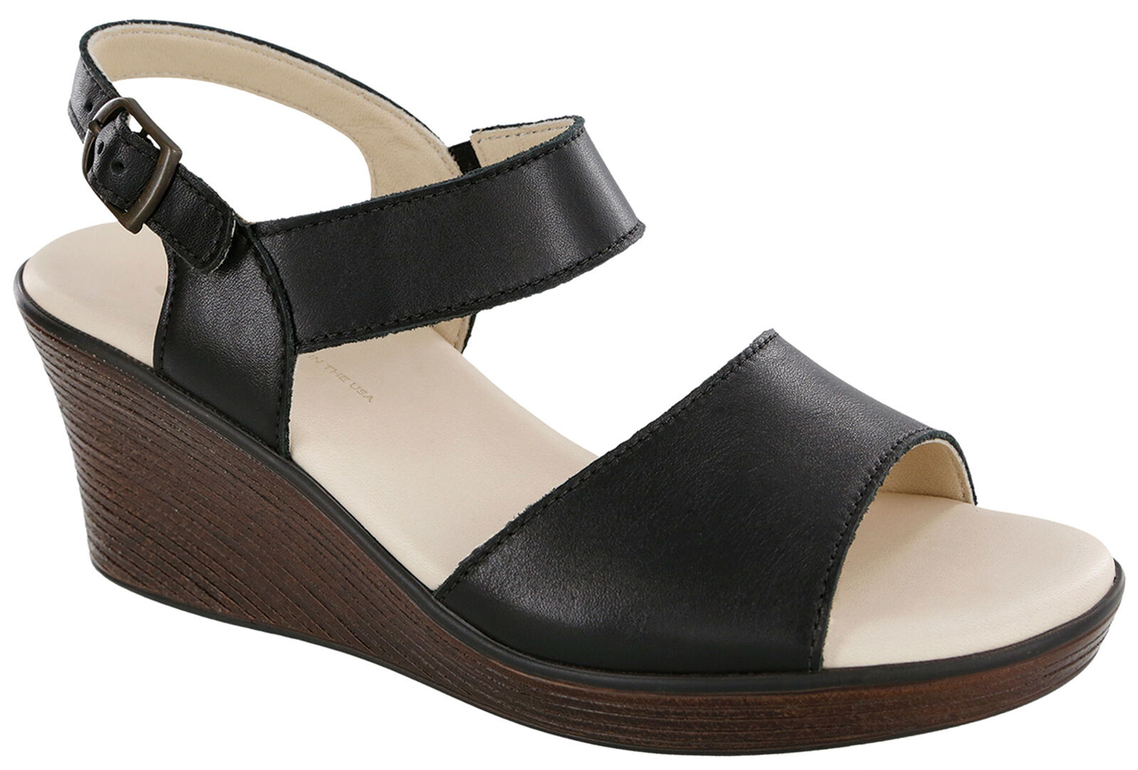 Heather Quarter Strap Wedge Sandal SAS Shoes