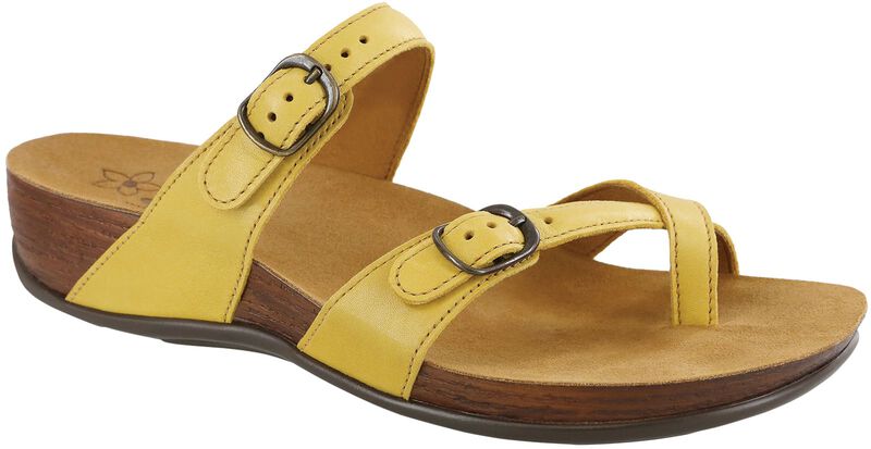 Shelly Toe Loop Slide Sandal, Yellow, large