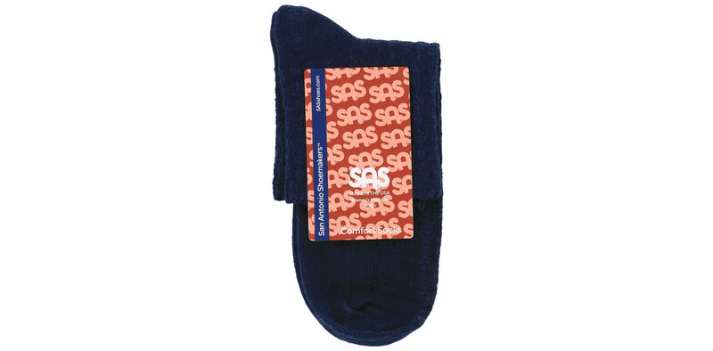 Mayo Crotchet Net Medium Navy Socks Front View
