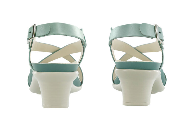 Nouveau Cross Strap Heel Sandal - Teal, , large
