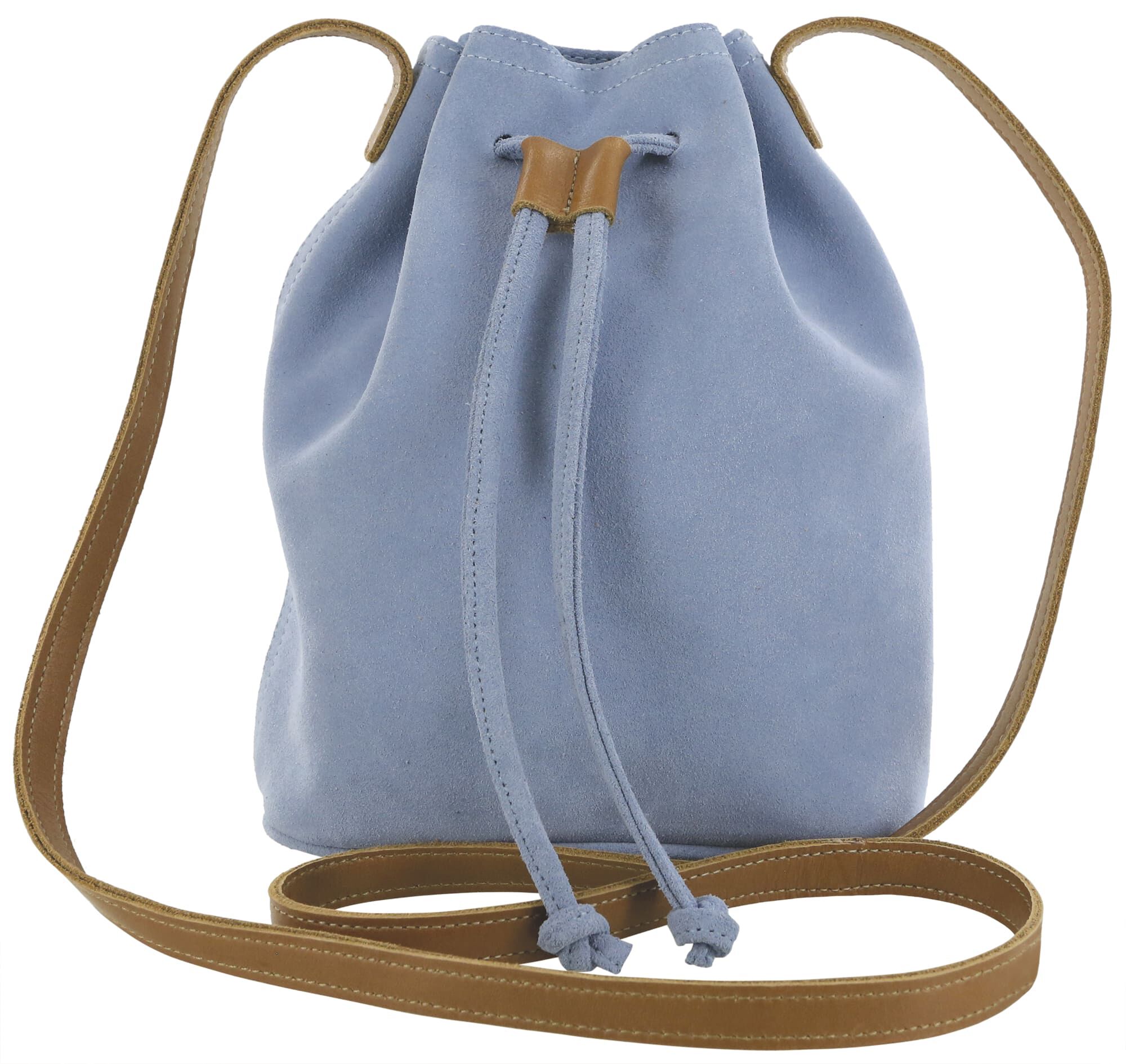 Baggu leather top drawstring purse