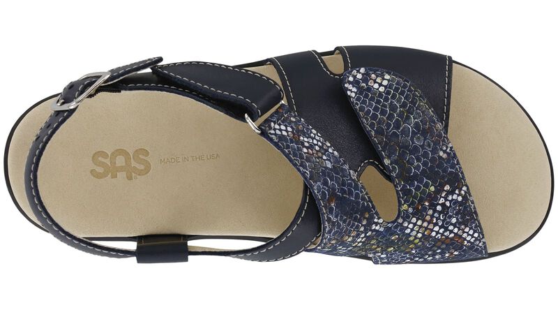 Huggy Cross Strap Sandal - Navy/Multisnake, Navy / Multisnake, large