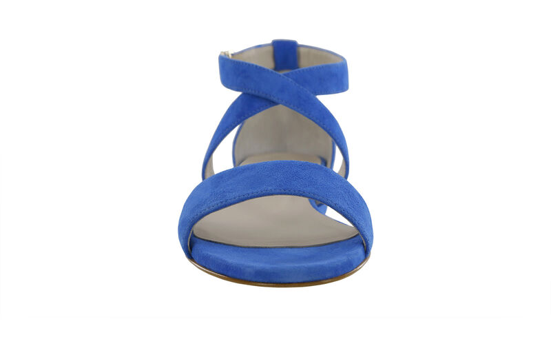 Simone Suede Blue Right Front View