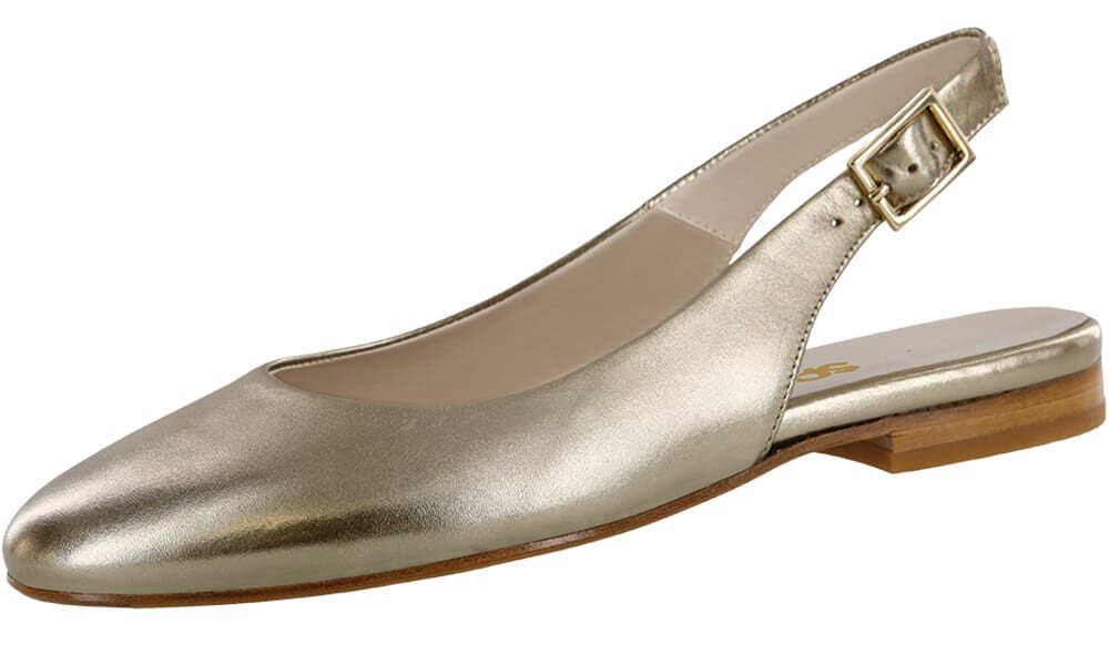 gold slingback flats