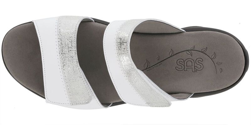 Nudu Slide White-Silver Left Top View