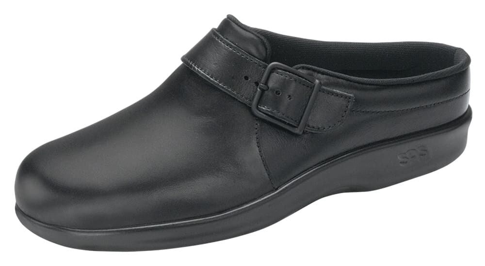 Womens black online clog shoes