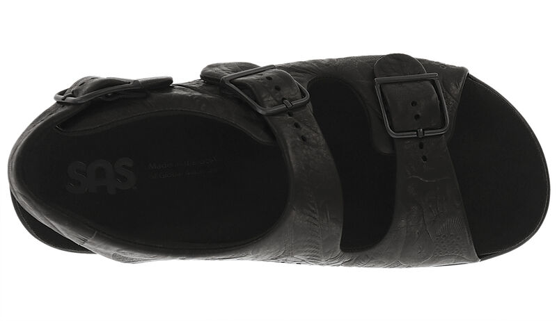 Relaxed Heel Strap Sandal, Black Larse, large