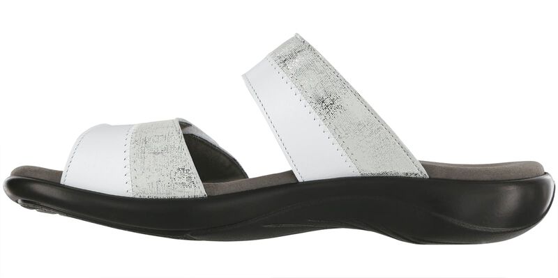Nudu Slide White-Silver Right Side View