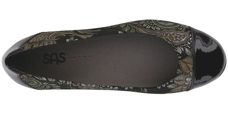 Scenic Brocade-Black Patent Left Top View
