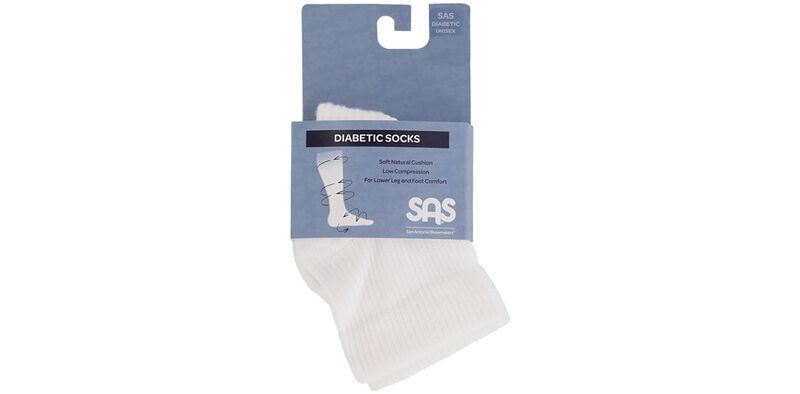 Diabetic QTR Crew Large Socks Front View