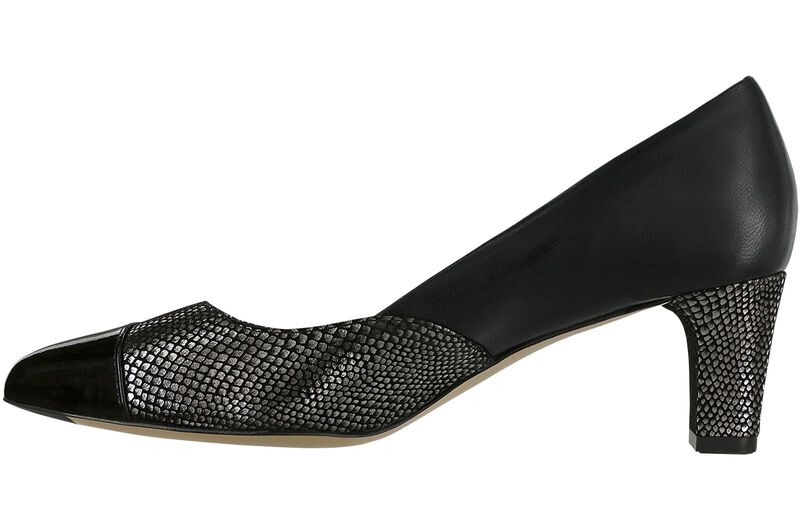 Reina Black-Silver-Patent-Tip Right Side View