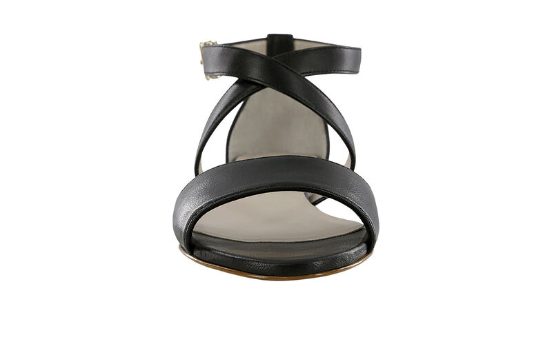 Simone Cross Strap Wedge Sandal - Black, , large
