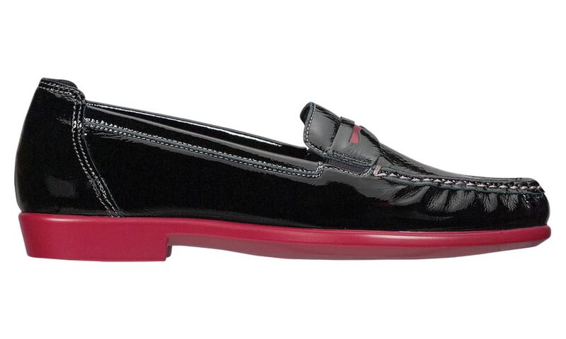 Penny J Slip On Loafer, Black Patent / Rouge, large