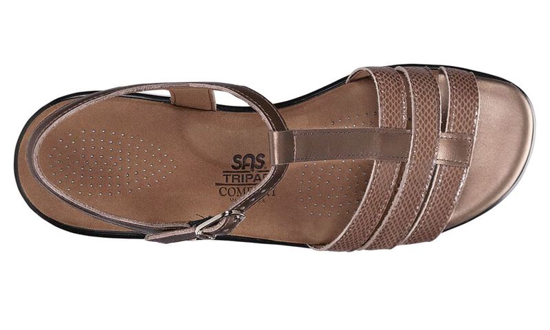 Capri T-Strap Sandal - Bronze Snake, , large