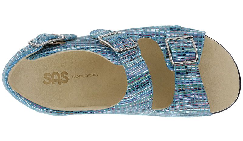 Relaxed Heel Strap Sandal - Rainbow Teal, , large