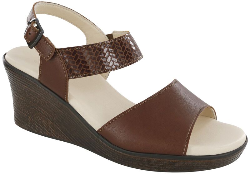 Heather Quarter Strap Wedge Sandal - Henna Weave, , large