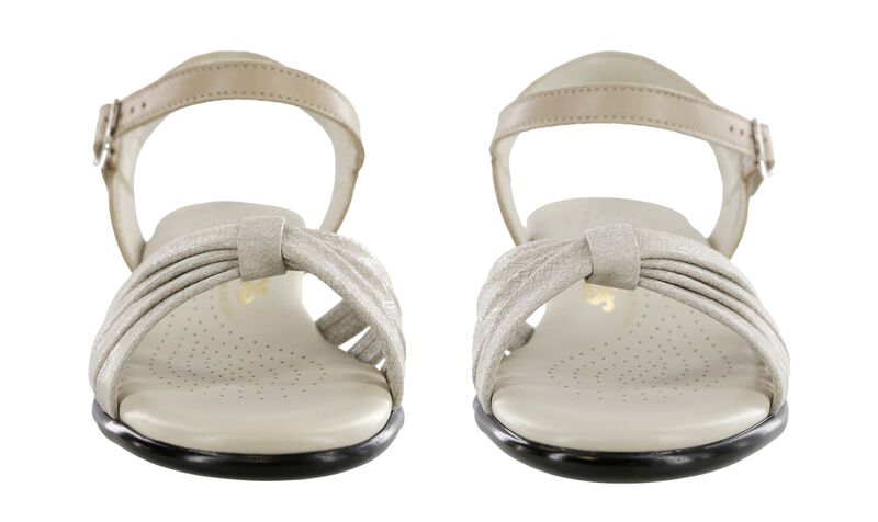 Strippy Quarter Strap Wedge Sandal - Linen/Web, , large