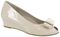 Ava Peep Toe Wedge, Bone Patent, swatch