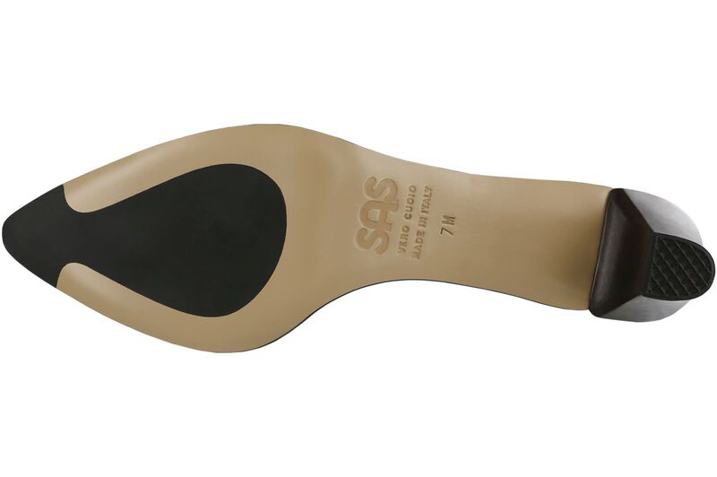 Reina Black-Silver-Patent-Tip Left Sole View