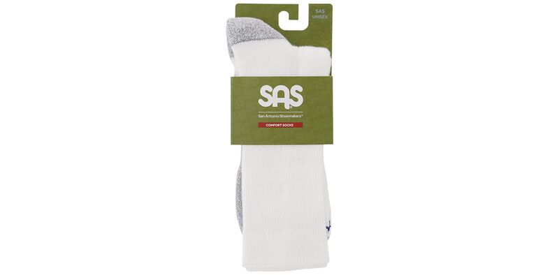 Unisex Crew X-Large White Socks Front View