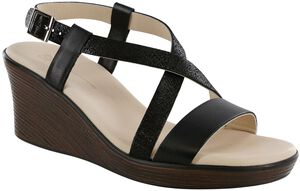 Delight Cross Strap Wedge Sandal - Black Web