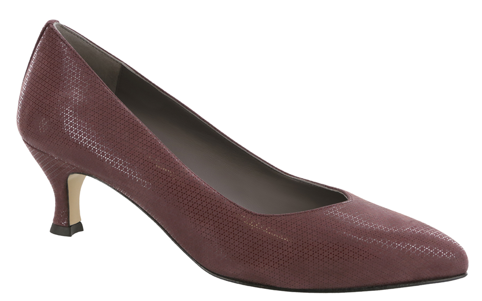 Dark brown kitten heel shoes top