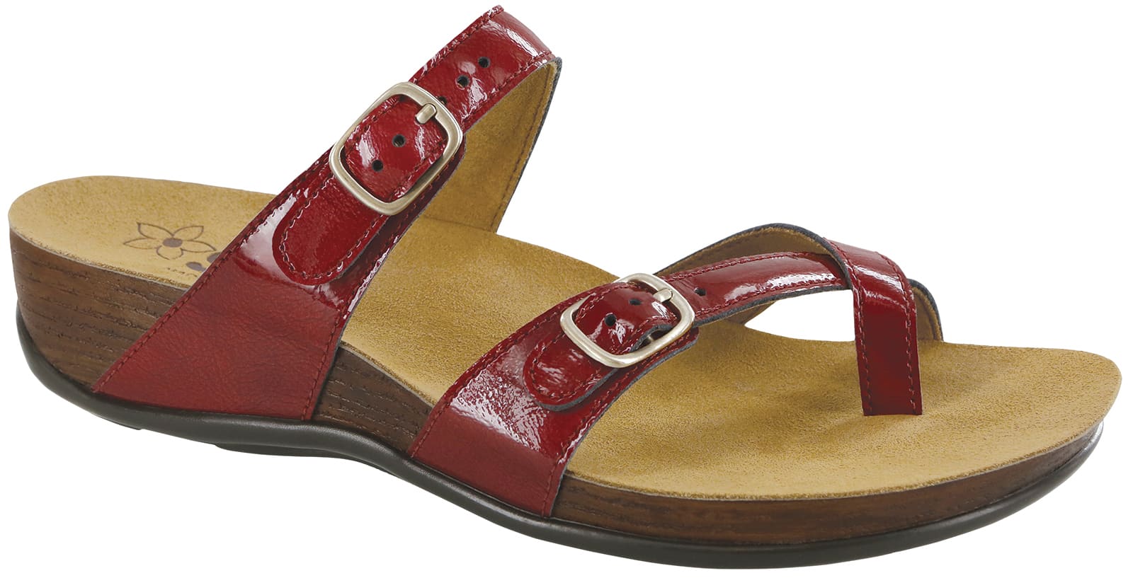 靴 The Sandalman Toe Loop Slide Slip Women's Toe Loop Slip On Slide Sandals, Denim Color Flat
